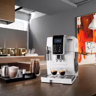 DeLonghi ECAM 350.35.W Dinamica plnoautomatický kávovar, 1450 W, 15 bar, LCD displej, biela DeLonghi ECAM 350.35.W Dinamica plnoautomatický kávovar, 1450 W, 15 bar, LCD displej, biela