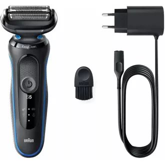 Braun Series 5 51-B1000s elektrický holiaci strojček, na fúzy a tvár, akumulátorový, planžetový, čierny / modrý Braun Series 5 51-B1000s elektrický holiaci strojček, na fúzy a tvár, akumulátorový, planžetový, čierny / modrý