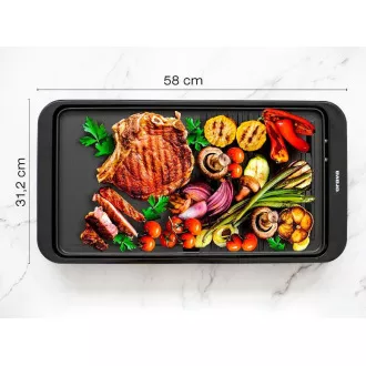 Orava Grillchef-5 elektrický stolný gril, 2000 W, 2 grilovacie plochy, 60 až 220 ° C, miska na odkvapkávanie