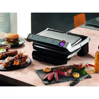 Tefal GC712D34 elektrický gril OptiGrill+ Inox, 2000 W, 6 programov, termostat, tácka na šťavu, strieborná / čierna Tefal GC712D34 elektrický gril OptiGrill+ Inox, 2000 W, 6 programov, termostat, tácka na šťavu, strieborná / čierna