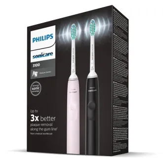 Philips HX3675/15 Sonicare elektrická zubná kefka, sonická, časovač, tlakový senzor, 2 kusy, ružová a čierna Philips HX3675/15 Sonicare elektrická zubná kefka, sonická, časovač, tlakový senzor, 2 kusy, ružová a čierna