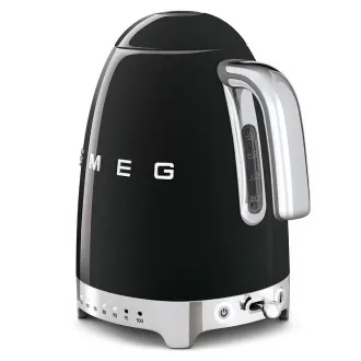 Smeg KLF04BLEU rýchlovarná kanvica, 1, 7 l (7 šálok), 2400 W, štýl 50. rokov, riadenie teploty, 7 programov, čierna