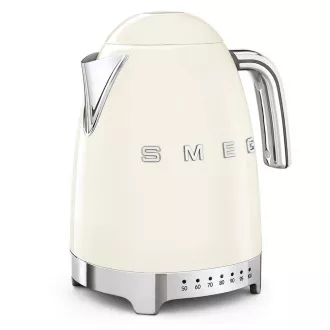 Smeg KLF04CREU rýchlovarná kanvica, 1, 7 l (7 šálok), 2400 W, štýl 50. rokov, riadenie teploty, 7 programov, krémová Smeg KLF04CREU rýchlovarná kanvica, 1, 7 l (7 šálok), 2400 W, štýl 50. rokov, riadenie teploty, 7 programov, krémová