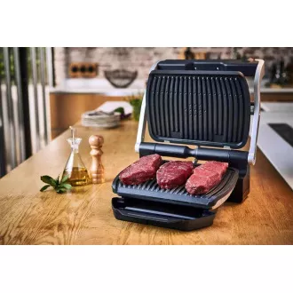 Tefal Optigrill+ GC712834 kontaktný gril, 2000 W, 6 programov, indikátor priebehu, odkvapkávacia nádoba, čierny