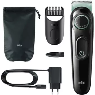 Braun BT3323 zastrihávač fúzov, 20 nastavení dĺžky, od 0, 5 do 10 mm, čistiaca kefka, čierna