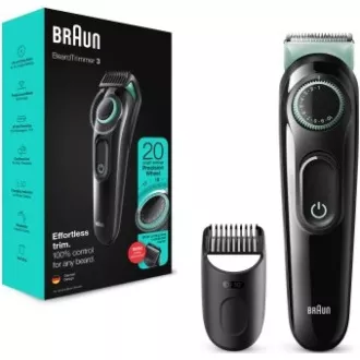 Braun BT3323 zastrihávač fúzov, 20 nastavení dĺžky, od 0, 5 do 10 mm, čistiaca kefka, čierna
