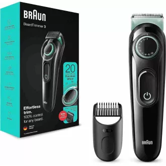 Braun BT3323 zastrihávač fúzov, 20 nastavení dĺžky, od 0, 5 do 10 mm, čistiaca kefka, čierna