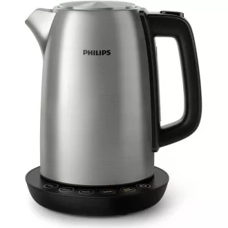 Philips HD9359/90 rýchlovarná kanvica, 1.7 l, 2200 W, regulácia teploty, čierna / strieborná