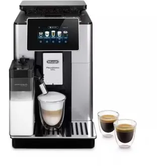 DeLonghi PrimaDonna Soul ECAM 610.55.SB automatický kávovar, 1450 W, 19 bar, vstavaný mlynček, šikovný, mliečny systém