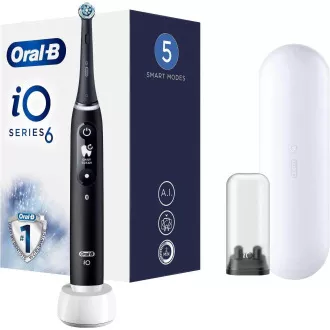Oral-B iO6 elektrická zubná kefka, magnetická, 5 režimov, displej, umelá inteligencia, časovač, čierny