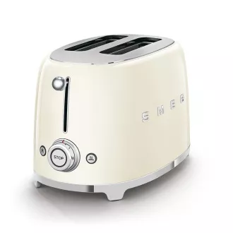 Smeg TSF01CREU sendvičovač / hriankovač, 2 toasty, 6 úrovní opekania, zásuvka na omrvinky, štýl. 50. rokov, krémový
