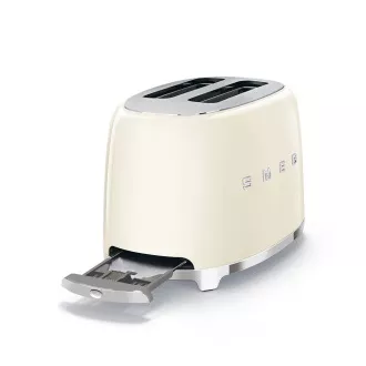 Smeg TSF01CREU sendvičovač / hriankovač, 2 toasty, 6 úrovní opekania, zásuvka na omrvinky, štýl. 50. rokov, krémový