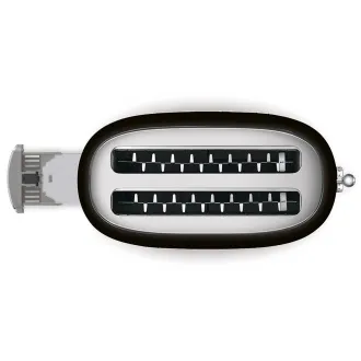 Smeg TSF02BLEU, sendvičovač / hriankovač, 4 toasty, 6 úrovní opekania, zásuvka na omrvinky, štýl. 50. rokov, čierny