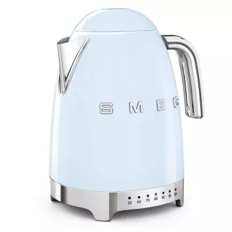 Smeg KLF04PBEU rýchlovarná kanvica, 1, 7 l (7 šálok), 2400 W, štýl 50. rokov, riadenie teploty, 7 programov, pastelovo modrá