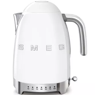 Smeg KLF04WHEU rýchlovarná kanvica, 1, 7 l (7 šálok), 2400 W, štýl 50. rokov, riadenie teploty, 7 programov, biela