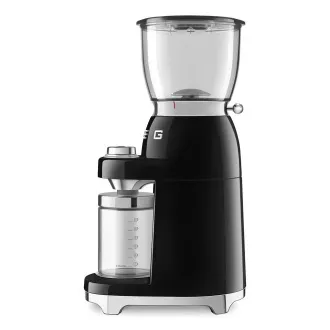 Smeg CGF11BLEU mlynček na kávu, 150 W, nastaviteľná hrubosť, nerezový mlynček, nádoba z tritánu, čierny