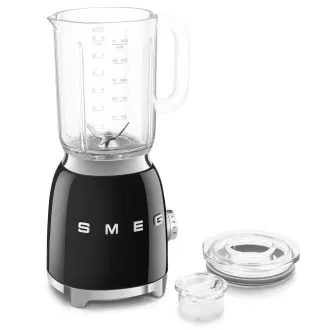 Smeg BLF03BLEU mixér, 800 W, 4 programy, funkcia pulse, 18000 RPM, nerezové ostrie, Ice crush, 50's Style, čierny