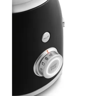 Smeg BLF03BLEU mixér, 800 W, 4 programy, funkcia pulse, 18000 RPM, nerezové ostrie, Ice crush, 50's Style, čierny