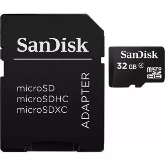 SanDisk MicroSDHC karta 32GB (Class 4) + adaptér
