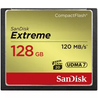 SanDisk Compact Flash Card 128GB Extreme (R:120/W:85 MB/s UDMA7)