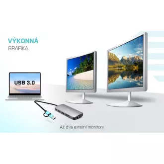 i-tec USB 3.0 USB-C/Thunderbolt 3x Display Metal Nano Dock with LAN, PD 100 W