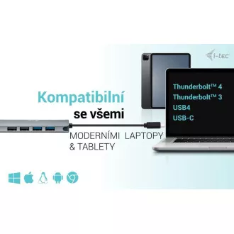 i-tec USB-C Metal Nano 2x HDMI Docking Station, PD 100W