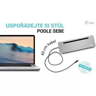i-tec USB-C Metal Ergonomic 4K 3x Display Docking Station, PD 100W
