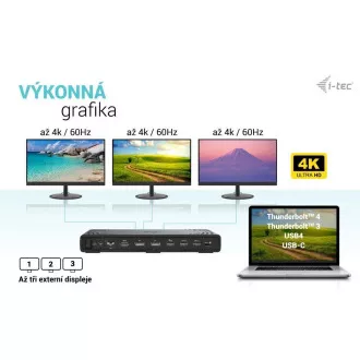 i-tec USB-C Triple Display Docking Station Gen 2, PD 100W