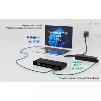 i-tec Universal Dual 4K Display Docking Station, Power Delivery 85W