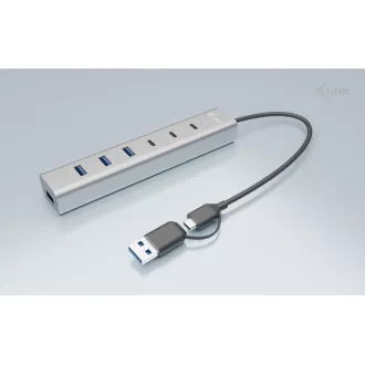 i-tec USB-C/USB-A Charging Metal HUB 7 Port (3x USB-C, 4x USB-A)