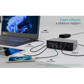 i-tec Thunderbolt 5 Quattro Display Docking Station, Power Delivery 140W