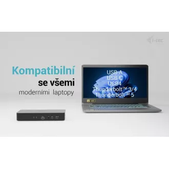 i-tec Universal Intelligent Dual Display Docking Station, Power Delivery 100W