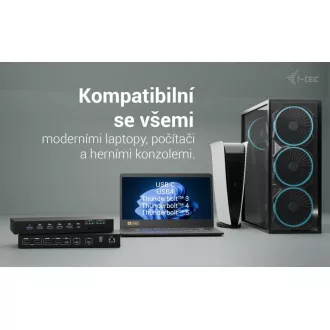 i-tec USB-C KVM Docking station pre 3 Hosts, Dual Display, Power Delivery 1x 92W/2x 65W