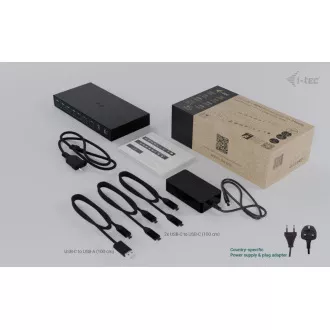 i-tec USB-C KVM Docking station pre 3 Hosts, Dual Display, Power Delivery 1x 92W/2x 65W