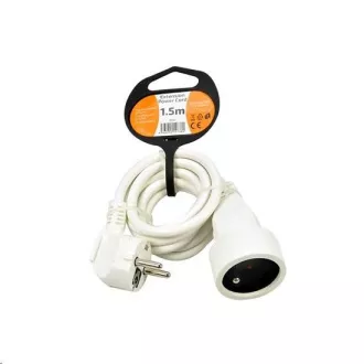 Solight predlžovací kábel - spojka, 1 zásuvka, biela, 1, 5m