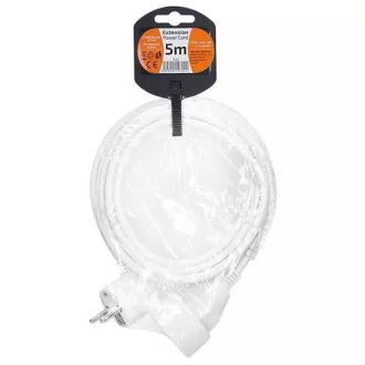 Solight predlžovací prívod - spojka, 1 zásuvka, 5m, 3 x 1mm2, biela Solight predlžovací prívod - spojka, 1 zásuvka, 5m, 3 x 1mm2, biela