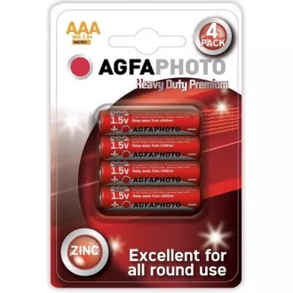 AgfaPhoto zinková batéria AAA, blister 4ks