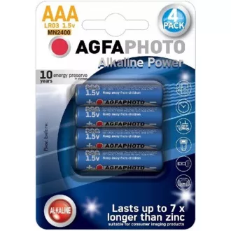 AgfaPhoto Power alkalická batéria LR03/AAA, blister 4ks