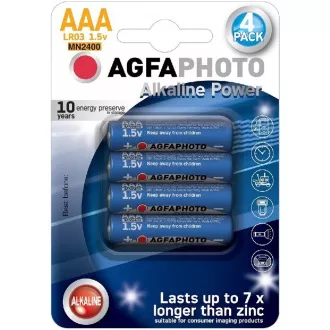 AgfaPhoto Power alkalická batéria LR03/AAA, blister 4ks