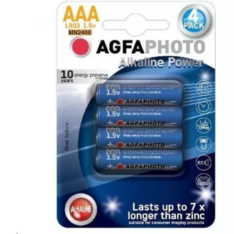 AgfaPhoto Power alkalická batéria LR03/AAA, blister 4ks