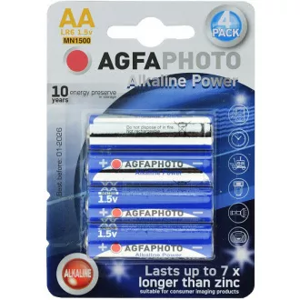 AgfaPhoto Power alkalická batéria LR06/AA, blister 4ks