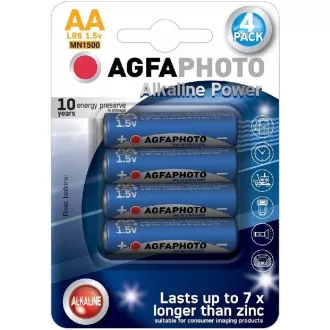 AgfaPhoto Power alkalická batéria LR06/AA, blister 4ks