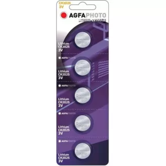 AgfaPhoto gombíková lítiová batéria CR2025, blister 5ks