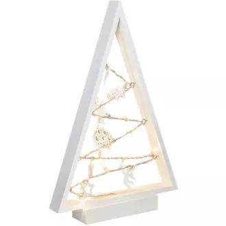 Solight LED drevený vianočný stromček s ozdobami, 15LED, prírodné drevo, 37cm, 2x AA Solight LED drevený vianočný stromček s ozdobami, 15LED, prírodné drevo, 37cm, 2x AA