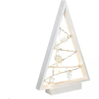 Solight LED drevený vianočný stromček s ozdobami, 15LED, prírodné drevo, 37cm, 2x AA Solight LED drevený vianočný stromček s ozdobami, 15LED, prírodné drevo, 37cm, 2x AA