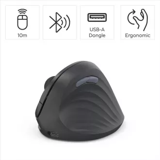 Hama vertikálna ergonomická bezdrôtová myš EWM-600R, pre pravákov, nabíjací, Multi Device