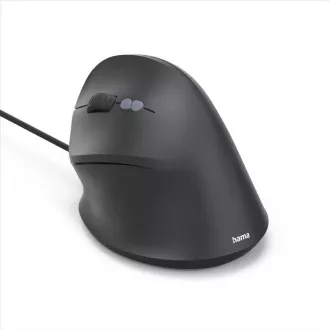 Hama vertikálna ergonomická káblová myš ECM-500L, pre ľavákov, čierna