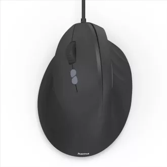 Hama vertikálna ergonomická káblová myš ECM-500L, pre ľavákov, čierna