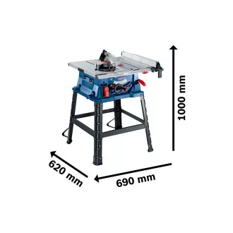 BOSCH GTS 254, stolová píla, 254 mm, uhol 45 ° L, stôl 555 x 555 mm