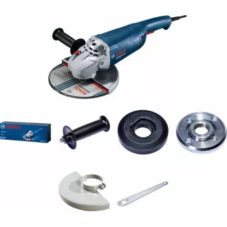 BOSCH GWS 2200, uhlová brúska, 2.200 W, 6.500 – 6.500 ot/min, 230 mm, aretovateľný spínač BOSCH GWS 2200, uhlová brúska, 2.200 W, 6.500 – 6.500 ot/min, 230 mm, aretovateľný spínač